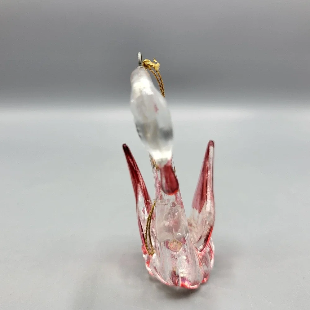 Vintage Lucite Acrylic Christmas Ornaments Figurines Animal Set of 3 Holiday
